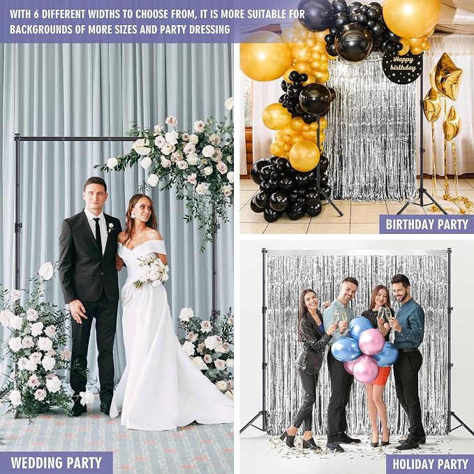 Backdrop Stand Kit - 6 Widths, 10x8.5ft Adjustable Background Stand for Parties & Studio Photography
