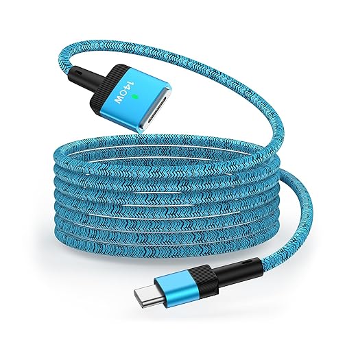 140W USB-C to MagSafe 3 Cable,6FT MacBook Air Charger Cord Fast Apple Charger Magnetic 3 Cable for MacBook Air M4 2025 15'' 13'',M3 2024, M2 2023, M2 2022,16" 14" Mac Book Pro M4 2024,M 2 2023,M1 2021