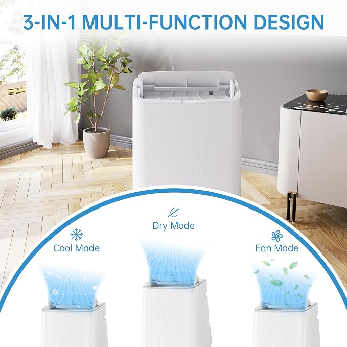 GarveeTech Portable Air Conditioner, 14000 Btu 3 in-1 Ac Unit With Dehumidifier & Fan Mode,Powerful Cooling Up to 750 Sq.Ft, Energy Saving, Remote Timer Control Air Conditioner For Home, School