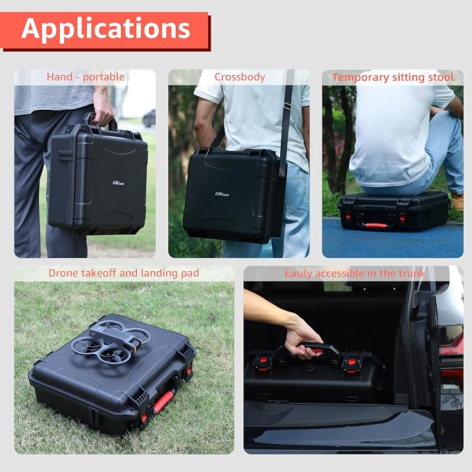 Waterproof Hard Case for DJI Avata 2 Fly More Combo | Fits DJI Goggles 3 (Not for Goggles N3)/ RC Motion 3 / FPV Remote Controller 3 and Accessories | Up to 8 Batteries | Shockproof, Dustproof