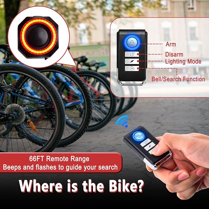 USUPERINK Turn Signals for Ebike, Bike Turn Signals, Bike Blinkers Front and Back, Bike Tail Light USB Rechargeable with Horn, IP65 Waterproof Anti-Theft Alarm, Auto On Off, for Bicycle,Ebike,Scooter
