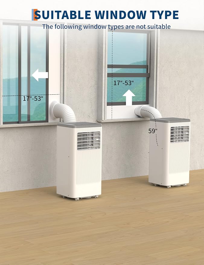 GarveeTech 8000 btu Portable Air Conditioner 3 Speeds & Sleep Mode, 3 in-1 Cooling AC Portable Air Conditioner for Room, Standing Air Conditioner for Room, Ventless Floor Air Conditioner Unit Portable