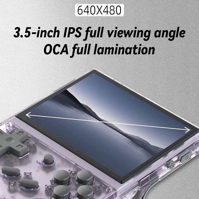 RG35XX Retro Handheld Game Console, 3.5 Inch IPS Screen, 32GB Storage Pre-Loaded Games, HDMI TV Output, 2600mAh Battery (RG35XX Purple)