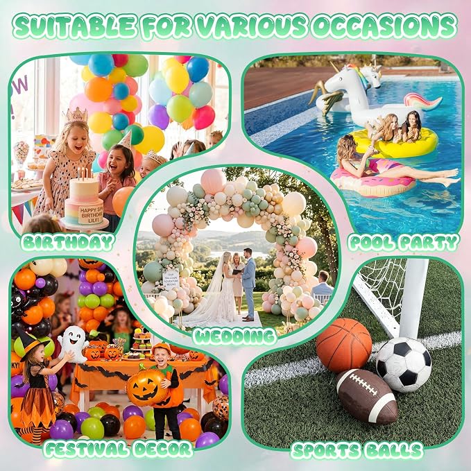 4-in-1 Electric Balloon Pump for All Balloons, Portable Triple Inflating Ports Air Pump, 600W High Power Balloon Blower for Latex Foil 260q Mylar Balloon, Air Beds Pool Float Sports Balls