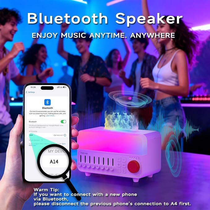 TMEHM 4-in-1 Sleep Sound Machine with White Noise & Aroma Diffuser | Bluetooth Speaker, Night Light & 8 Nature Sounds with Timer for Baby, Kids and Adults