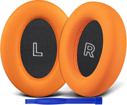 SOULWIT Replacement Earpads for Bose QC Ultra/New QuietComfort Ultra(2nd Gen) Wireless Headphones, Ear Pads Cushions with Softer Protein Leather, High-Density Noise Isolation Foam - Orange