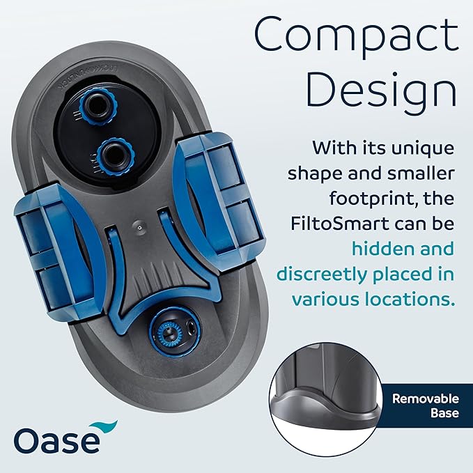 Oase FiltoSmart Thermo 200 Canister Filter for Aquariums – Quiet, Space-Saving External Multi-Stage Filter, Integrated Heater, No-Mess Maintenance, For Freshwater & Saltwater Tanks Up to 55 Gallons