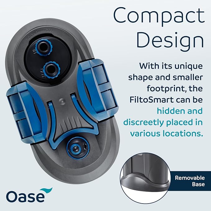 Oase FiltoSmart Thermo 300 Canister Filter for Aquariums – Quiet, Space-Saving External Multi-Stage Filter, Integrated Heater, No-Mess Maintenance, for Freshwater & Saltwater Tanks Up to 80 Gallons