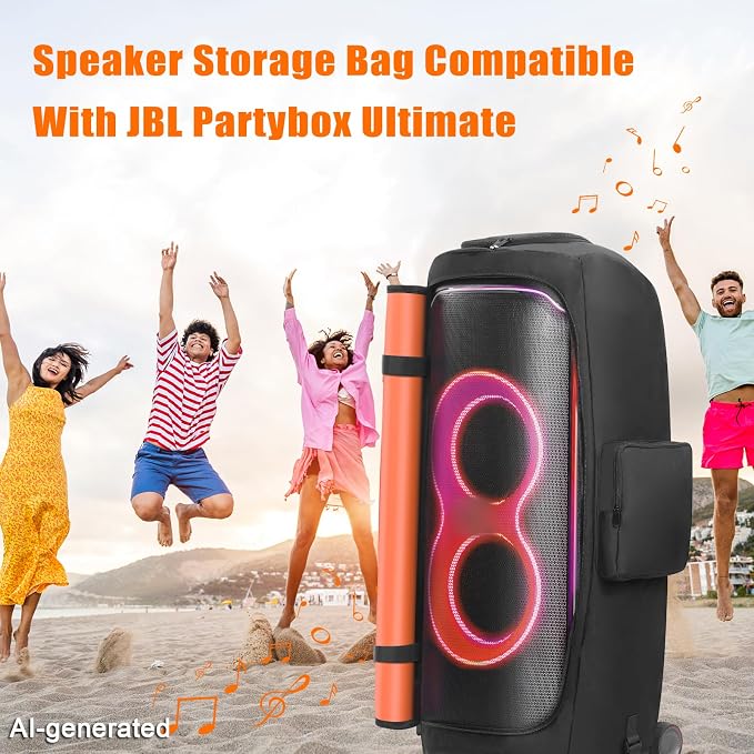 LEFOR·Z Speaker Case Compatible with JBL PartyBox Ultimate,Bottomless Speaker Dust Cover Storage Bag Fits for JBL PartyBox Ultimate for Outdoor Travel,Portable Cover Only(Without Pull Rod & Wheels)