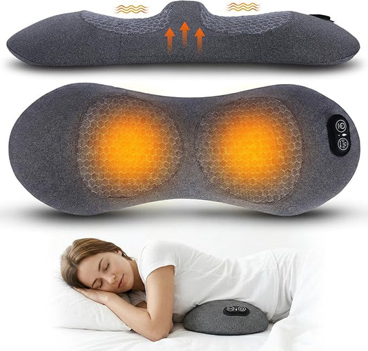 3-in-1 Upadate Rechargeable Electric Back Massager with Heat Vibration Airbag Deep Tissue Relief for Lumbar Back Adjustable Modes Cordless Portable Design for Home/Office/Car