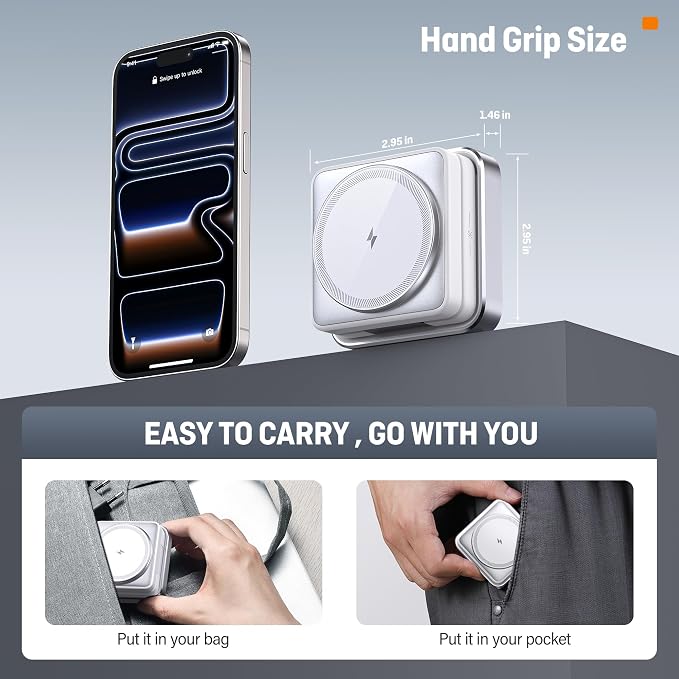 25W 3-in-1 Charging Station for Apple Device, Foldable Magnetic Wireless Charger, Fast Travel Charging Stand Compatible with Magsafe for iPhone17/16/15/14/13/12 Series, Apple Watch/AirPods