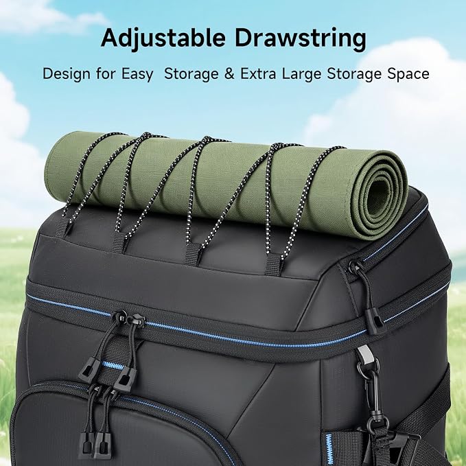 Backpack Cooler Insulated Leak Proof 33/49 Cans, 2 Insulated Compartments Thermal Bag, Portable Lightweight Beach Travel Camping Lunch Backpack for Men and Women