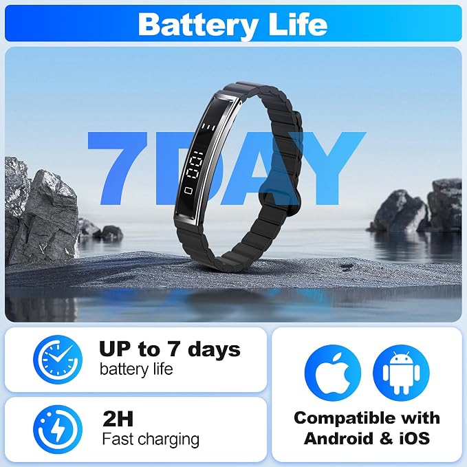 Smart Bracelet for Women Men, Health Activity Fitness Trackers, 24/7 Heart Rate & Sleep Tracker, HRV & Stress Monitor, Smart Wristband with 2 Bands for Calorie/Step Counter, Free APP for iOS & Android