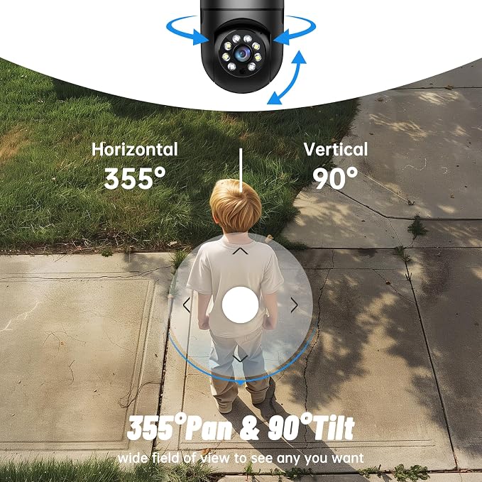 Light Bulb Security Camera 5G/2.4GHz WiFi 2K Lightbulb Security Cameras Wireless Outdoor, 360 Screw in Sight Bulb Motion Detection Siren Alarm Light Socket Camera 2-Way Audio Color Night Vision