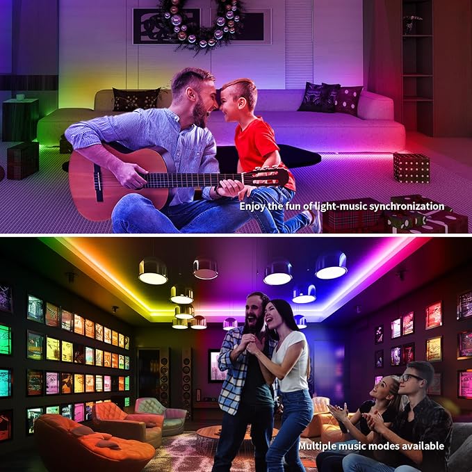 COB RGB Smart IC Strip Lights 20FT/6M UL-Listed 24V Color Flowing Strip Light Multicolor Flexible Tape Lights with APP Control Music Sync for Bedroom Gaming Party Home Decor