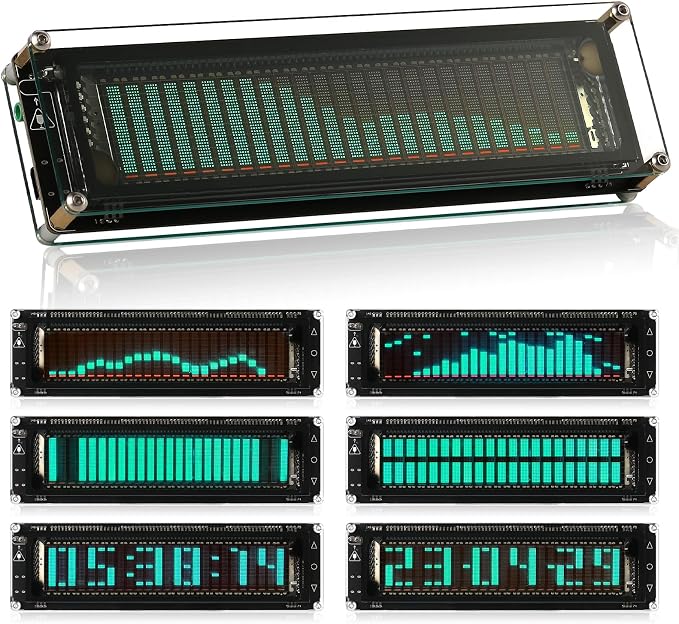 Nobsound AK2515 Pro Audio Spectrum Analyzer with VFD Display, MIC Input & Advanced AGC - Precise Sound Level Meter for Musicians and Audio Enthusiasts