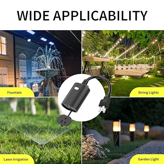 Minoston Outdoor Smart Plug, WiFi Outlet, IP65 Weatherproof, Compatible with Alexa, Google Assistant, Timer & Countdown by Smart Life APP, No Hub Required, FCC Certified, 2 Pack (MP22W)