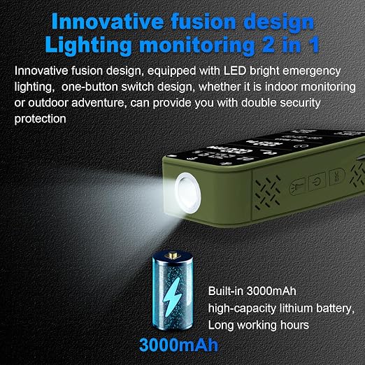 7-in-1 Portable Oxygen Detector for Indoor and Outdoor,288H Standby,O2 Detector with O2,Temperature,Humidity,Illumination,Room Oxygen Monitor for Car,RV,Camping,Travel (Green)