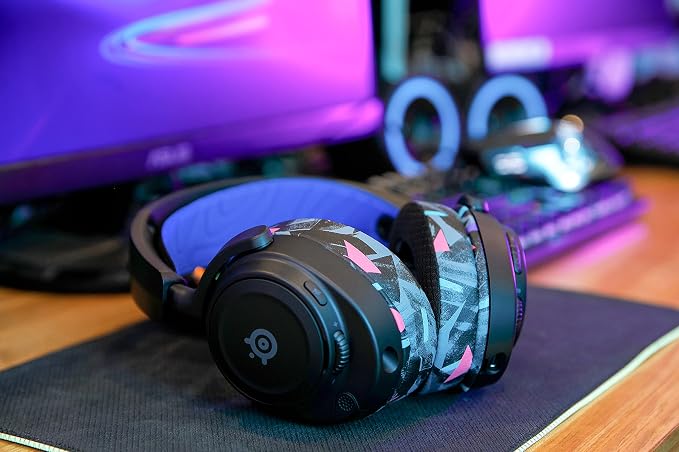 WC Freeze for Arctis Nova - Hybrid Fabric Cooling Gel Replacement Earpads for Arctis Nova Pro Wired, Nova 7, 5, 4, 3, 1 - Made by Wicked Cushions (Does Not Fit Nova Pro Wireless) | 90's Black