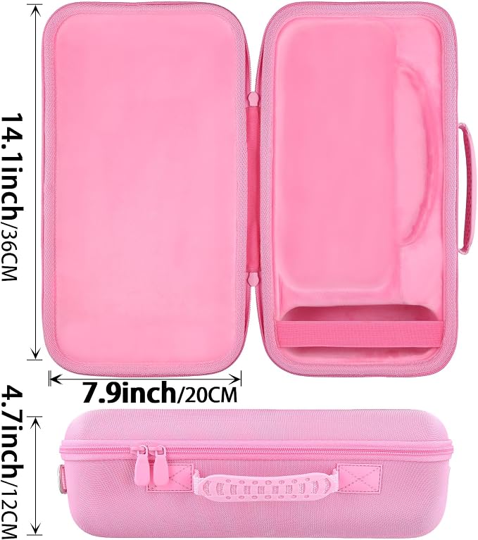 for Bose SoundLink Max Portable Speaker Hard Protective Case, Portable Travel Case Replacement with Shoulder Strap and Handle (Pink Case) - co2CREA
