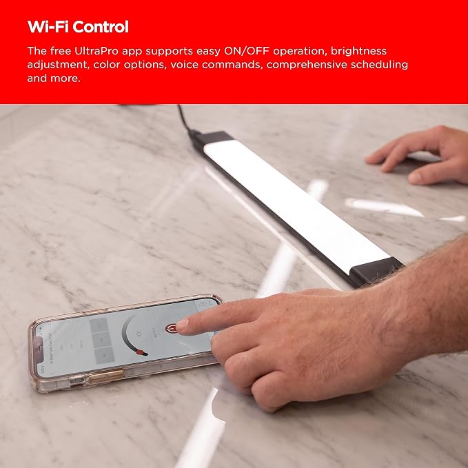 UltraPro Smart Wi-Fi 18 inch Plug-in Under Cabinet Lights, Color Changing, Compatible with Alexa, Works with Google Assistant, Under Cabinet Lighting, Under Counter Lights for Kitchen 57071
