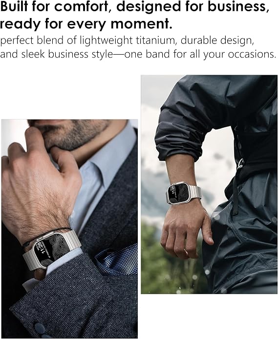 NewWays Titanium & Stainless Steel Link Bracelet for Apple Watch Band Ultra 3 2 1 Band 49mm Series11 10 46mm 42mm 45mm 44mm 41mm 40mm 38mm Series 3-11