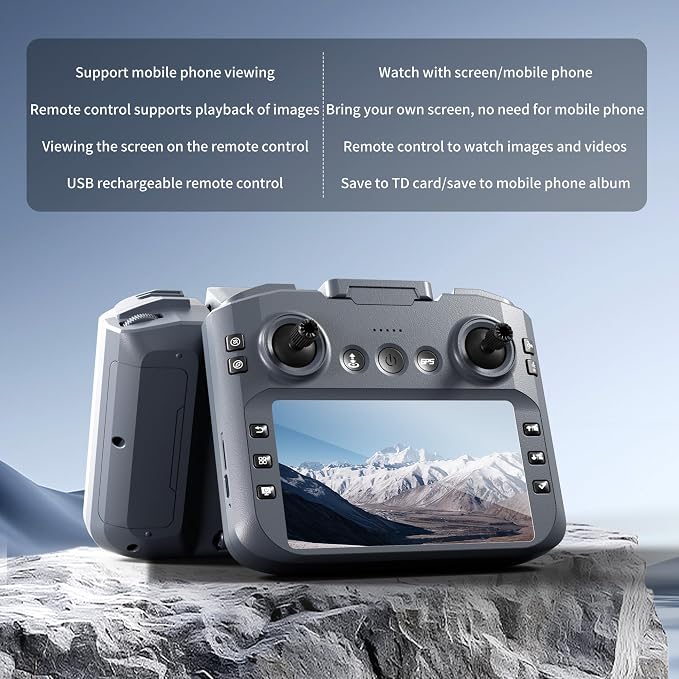 GPS Drone with HD Dual Camera, Brushless Motor & 5 Inch Screen Remote, EIS Anti-Shake Gimbal, Obstacle Avoidance & Optical Flow Positioning, under 250g Lightweight XT606 FPV Drone for Beginners Adults