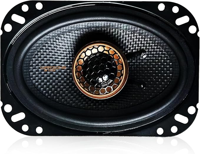 Warzone 2X WZ46PTi 4x6-Inch Super Coaxial Speaker Pair, 4 Ohm, 380W Max, 100W RMS, 90dB Sensitivity, Ferrite Woofer & PEI Dome Tweeter for Pro Car Audio