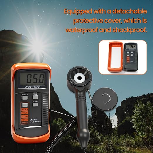UV Light Meter Professional UV Monitors Measurable of UVA Light Measure Tester with 320~390nm Range Portable UV Sunlight Tester (Model UVA365)