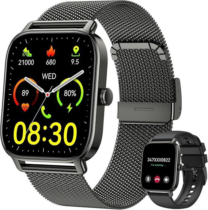 Smart Watch for Men Women Fitness Tracker: Waterproof Bluetooth Call Answer Make Smart Watches for Android iPhone Digital Mens Watches Activity Smartwatch Pedometer Heart Rate Monitor 120 Sports Model