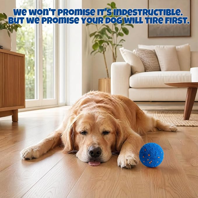 Fsitego Interactive Dog Ball Toys, Automatic Moving Bouncing, Rotating Smart Dog Toy for Small, Medium, Large to Keep Them Busy, Durable E-TPU Material & IP65 Waterproof, 5H Continuous Use(Blue)