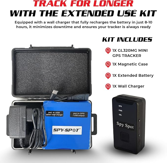 SpySpot 4G LTE GPS Tracker GL320MG with Weatherproof Magnetic Case & Extended Battery - Real-Time Vehicle & Asset Tracking Device - Smartphone Tracking App - Subscription Required