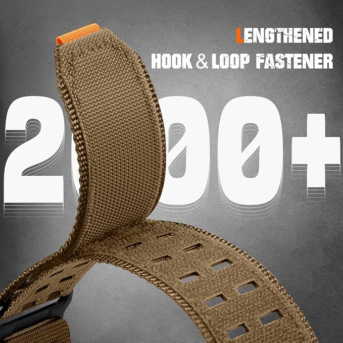 Bandletic Compatible with Apple Watch Ultra Band Men Women, Wide Tactical Military Nylon Rugged Soft Sport Strap for iWatch 49mm(Ultra 3/2/1),46mm(11/10),45mm(9/8/7),44mm(SE3/SE2/SE/6/5/4),42mm(3/2/1)