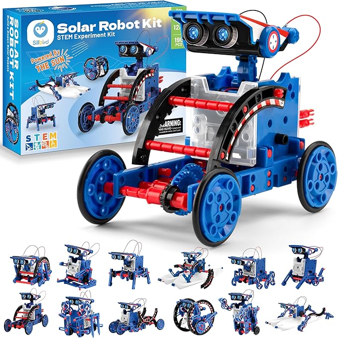 Bundle - 2 Items: Sillbird Solar Robot Toys & Robot Building Kit with Remote Control, Coding Christmas STEM Technic Toys for Birthday, DIY Science Educational Robotic Toys for Kids Teens
