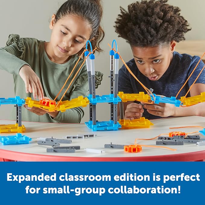 Learning Resources STEM Explorers Bridge Builders Classroom Set, 305 Pieces, STEM Projects for Students Ages 5+, Back to School and Teacher Supplies