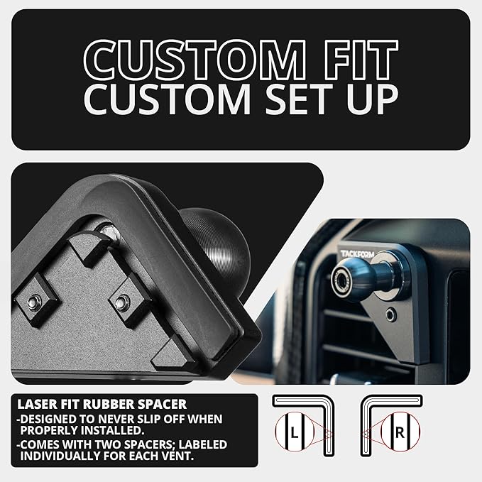 Tackform Link Vent Mount Universal Phone Holder - Compatible with BlueCruise, 2021-2025 Ford F150 & Raptor, 2023-2025 Ford Super Duty | Aluminum | Zero Slip | 3.5" Arm | Yellow