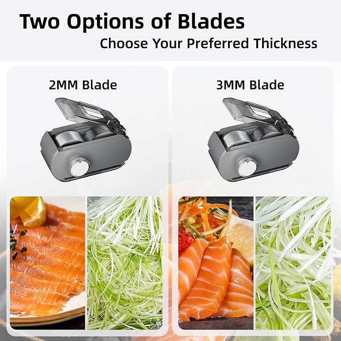 Electric Green Onion Grater, Commercial Spring Onion Cutter, Home Kitchen Shallot Julienne, Stainless Steel Blade Scallion Shredder, Suitable for Chili, Meat, Fish, Green Bean, 3mm