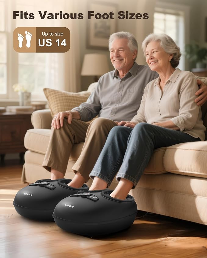 Beleduc Foot Massager with Heat and Compression, FSA Eligible, Deep Kneading Shiatsu Foot Massager for Plantar Fasciitis & Neuropathy, 3 Intensities, Washable Covers, Gifts for Men Women