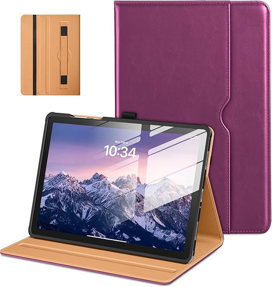 DTTO for Samsung Galaxy Tab A11+/A11 Plus/A9+ Plus 11 inch Case (2023/2026), Premium Leather Folio Stand Cover with Hand Strap for, Multi-Angle Viewing and Auto Wake/Sleep, Purple