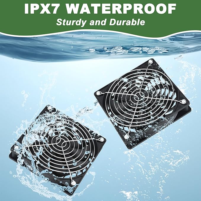 Solar Fan, 30W Solar Powered Fan, Solar Panel Fan Kit, IPX7 Waterproof Fans Exhaust Intake Mounting for Outside Greenhouse Shed Chicken Coop