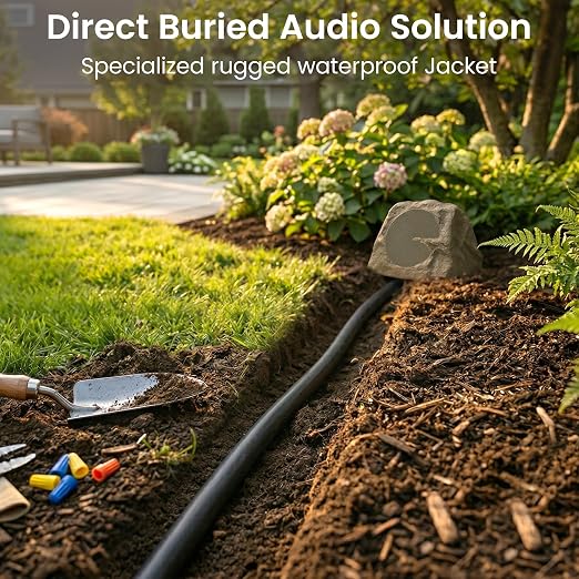 GEARit 12 Gauge Speaker Wire OFC 100 ft,Speaker Cable UL CL3 Rated,Copper Wire with Polarity Mark,Audio Cable for in-Wall,Home,Car,Outdoor,Garden,Commercial Audio Systems,OFC(Black,4-Conductors)