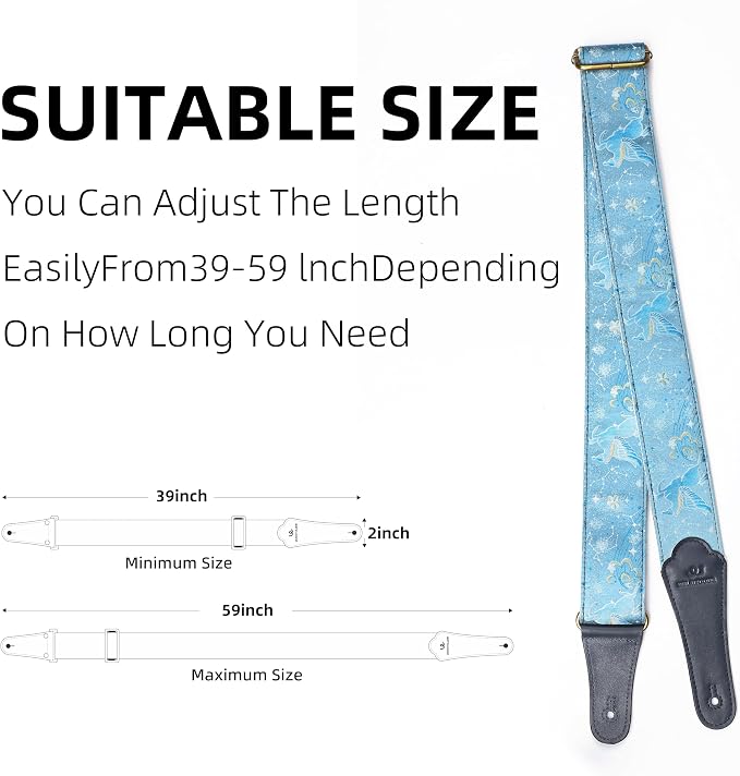 Guitar Strap, embroidery Jacquard Adjustable Guitar Straps for Acoustic/Bass/Electric Guitar, Includes Guitar Pick, Strap Button and Strap Lock, Constellation Gift (Sagittarius)