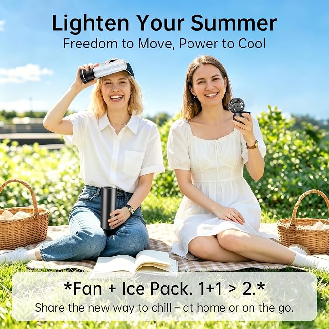 2-in-1 Handheld Fan & Ice Therapy Cup, 7000 RPM Cooling Fan with Long-Lasting Cold Retention, Personal Fan & Reusable Cold Compress for Sports Recovery & Heat Relief, Mexico Theme