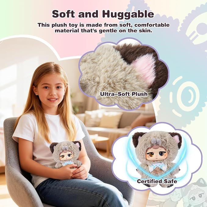 AI Smart Stuffed Animal with ChatGPT-Real-Time Voice Interactive Plush Toy, Learning Assistant & Emotional Companion for Kids 3+ Interactive Plush Stuffed Animal Toys (Small)