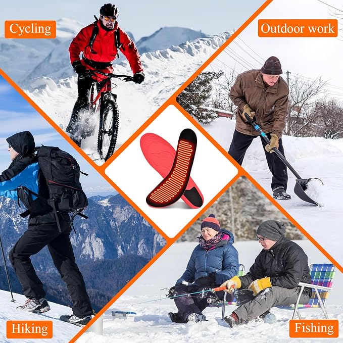 App-Controlled Heated Insoles for Men & Women, Rechargeable 5000mAh Battery, 4 Custom Heat Settings, Foot Warmers for Skiing, Hunting, Winter Work (S (3.5-7.5))