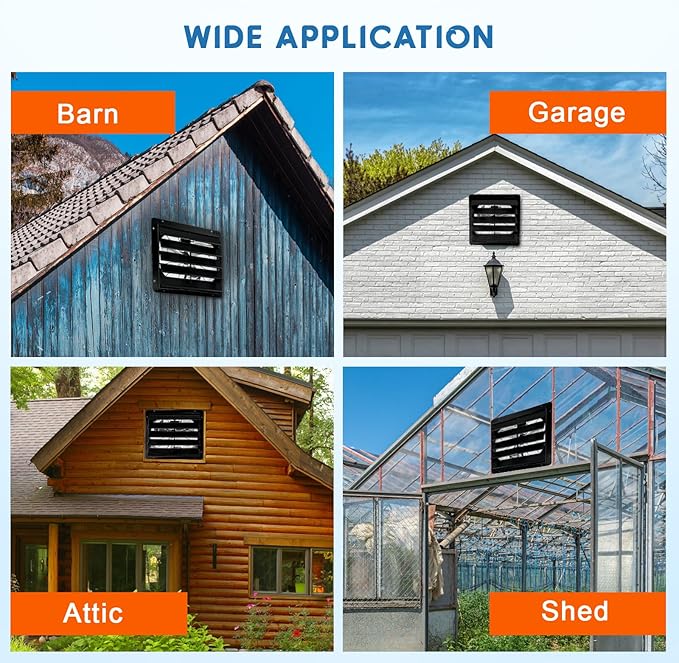 Garvee 20 In Shutter Exhaust Fan, Wall Mounted Shutter Exhaust Fan Aluminum, 3500 CFM High Speed Louvered Vent Fan with Automatic Shutter for Garage, Attic, Workshop, Greenhouse