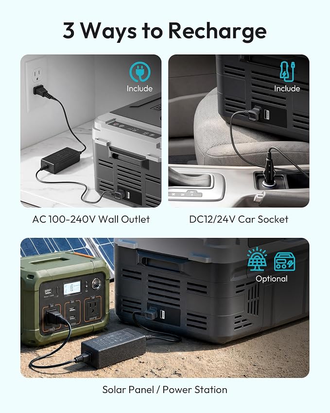 EUHOMY 12 Volt Refrigerator, 12 Quart (10L) Compressor Electric Cooler APP Control, Car Fridge 12/24V DC & 120-240V AC, Car Refrigerator -4℉~68℉, Portable Freezer for RV, Travel, Camping