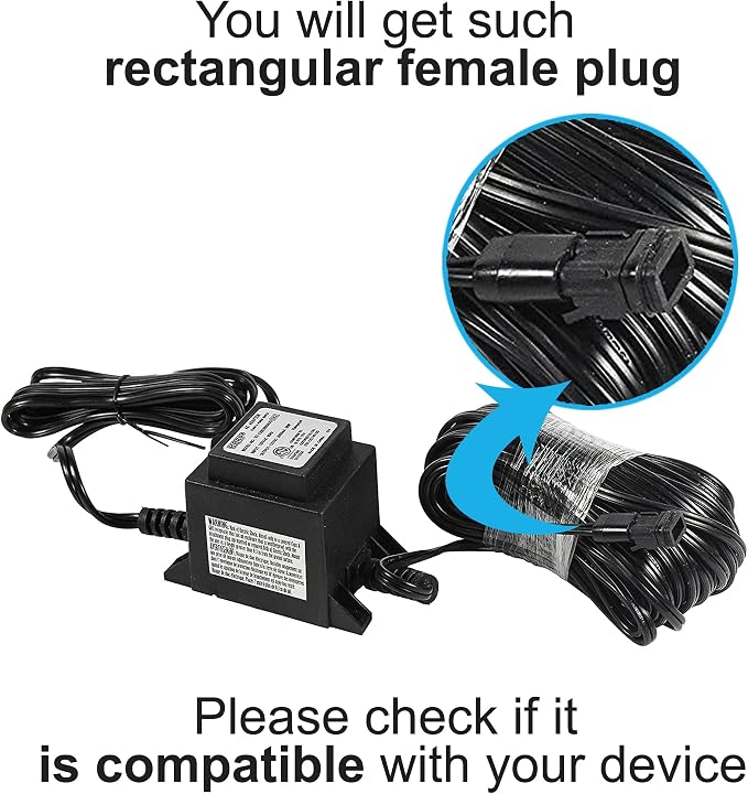 HQRP 50 Ft Power Cord Compatible with Mosquito Magnet MM120001 Defender, Patriot, Liberty Traps AC Adapter 120001, ETL Listed