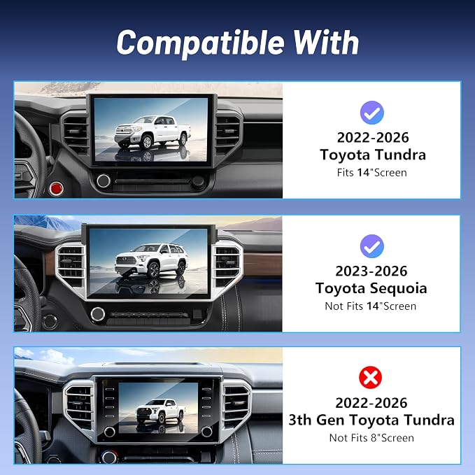 Phone Holder for for Toyota Tundra (2022-2025 2026, 14 Inch) / Toyota Sequoia (2023-26), MagSafe Car Mount Charger,Magnetic Holder,15W Wireless Charging,360° & Hands Free,3rd Gen Tundra Car Gadgets