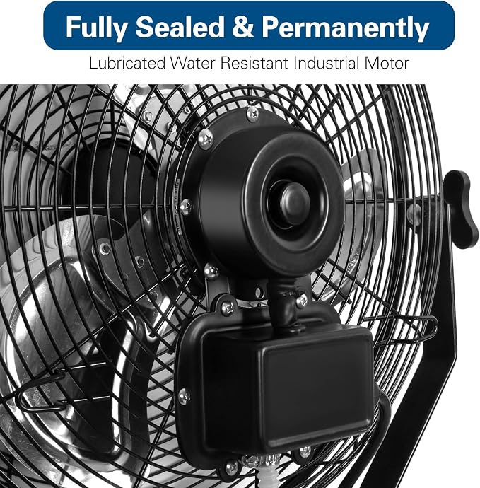 BILT HARD 3000 CFM 14 in. Outdoor Wall Mount Fan, 3-Speed Waterproof Wall Fan Industrial Grade High Velocity Outdoor Fans for Patio, Commercial, Garage, and Gazebo Use- ETL Listed, 2 Pack